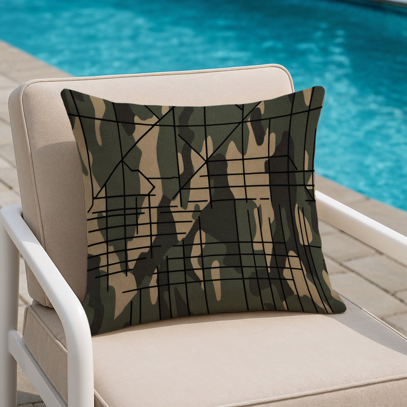 Topographic Flow Indoor And Outdoor Pillow, Square 20"