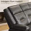 Ensemble de causeuse modulaire inclinable manuelle avec porte-gobelet à chargement sans fil intelligent, fauteuil coulissant en cuir végétalien Gravity, noir-444891222