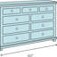 Commode sept tiroirs cerisier foncé