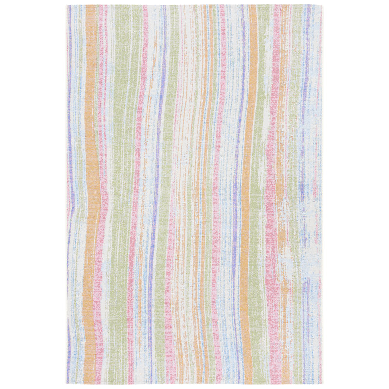 Dossena Performance Striped Indoor/Outdoor Area Rug, Rectangle 4' x 6'