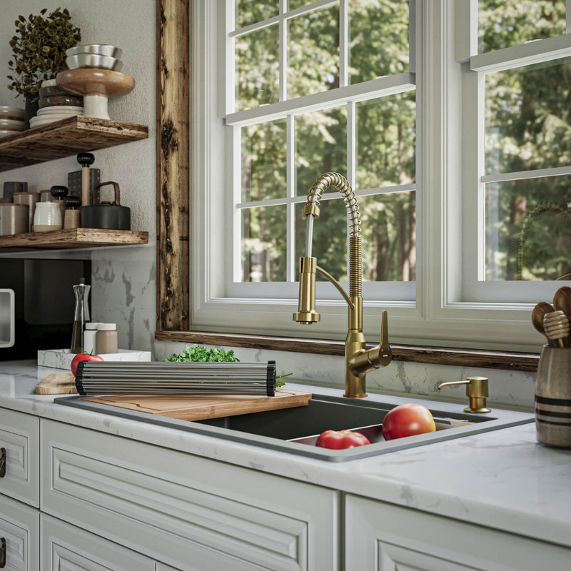 Évier de cuisine à quartz 33 L, Gris