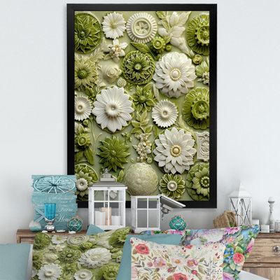 Carreaux floraux verts « Botanicals » I - Décoration murale « Botanicals »