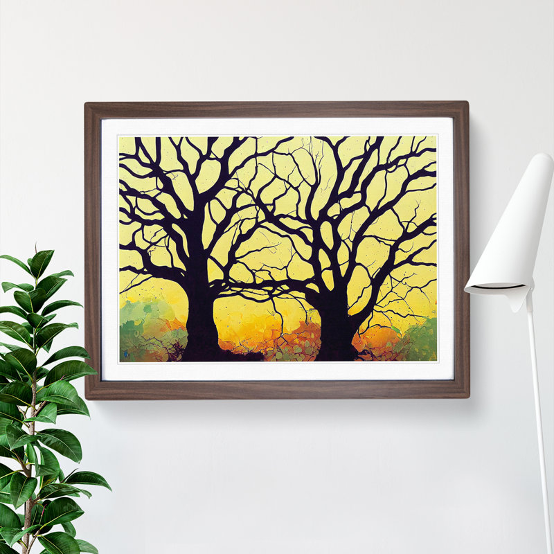 Beauteous Trees - Single Picture Frame Print, 25cm H x 34cm W x 2cm D, Brown Framed