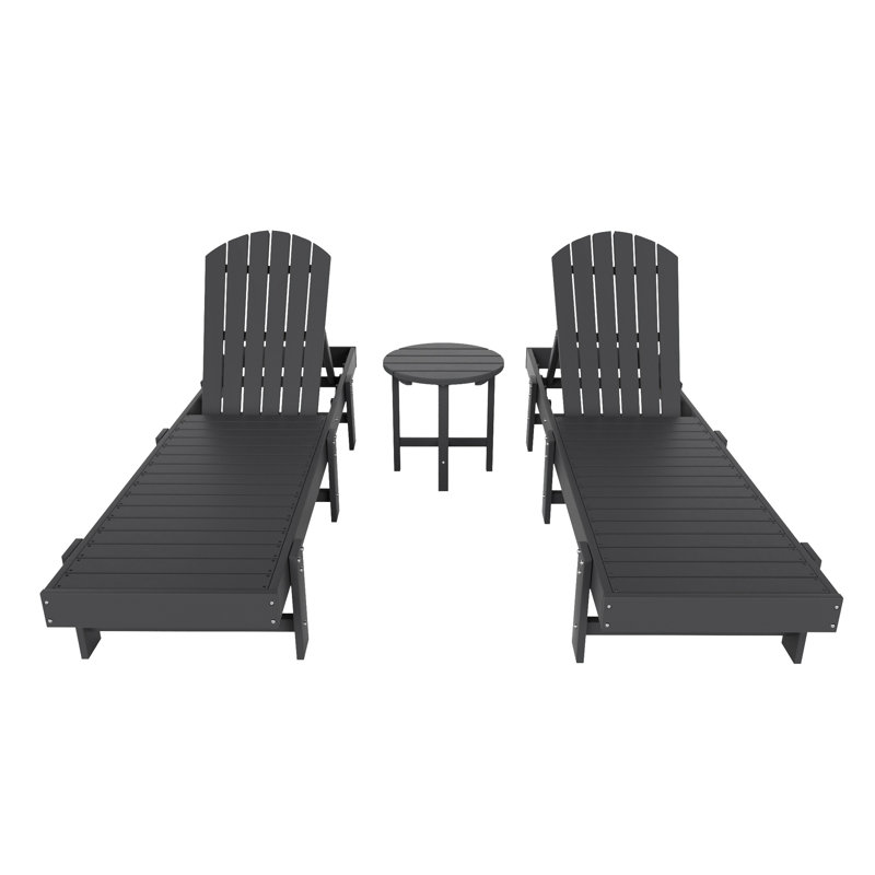 Altura Outdoor Chaise Lounge with Table, Gray