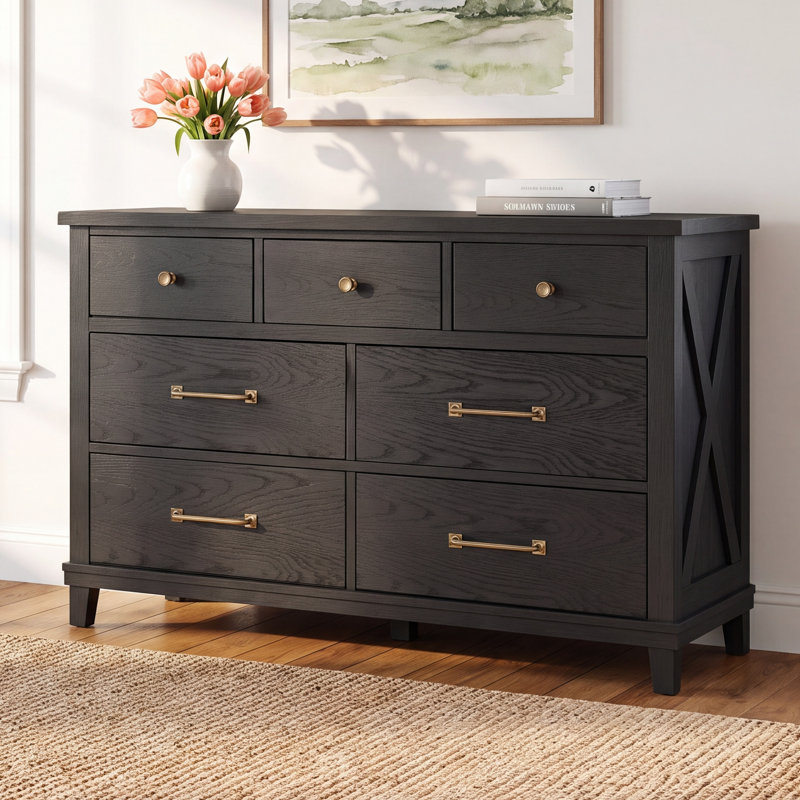 Harriett 7-Drawer Dresser, Black