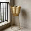 Support à plante moderne en métal avec pot - Support à plante d'intérieur de 27 po de hauteur pour le salon, le bureau et la décoration intérieure