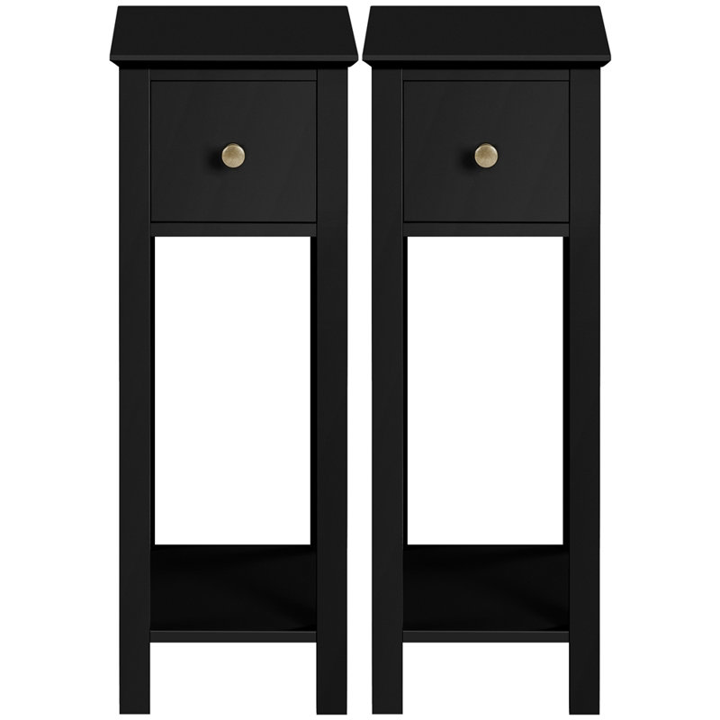  Side Table Set, Black