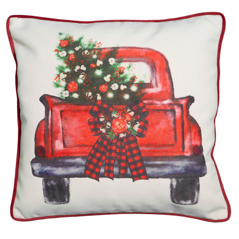 Christmas Truck Pillow 18x18