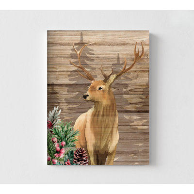 Forest Deer Christmas By Kimberly Allen, Reindeer Christmas Poster, Deer Wall Art, Winter House Decor, Merry Xmas Gift Idea, Rustic Xmas Art
