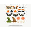 Jack O Lantern Door Face Wall Decals, Set of 23 Peel and Stick Nursery Wall Stickers, Satin Finish Removable Kids Room Wall Art, 20"W x 20"H (50 x 50 cm)-1790507288