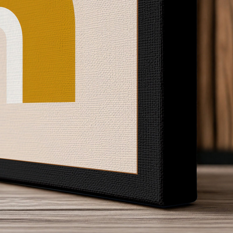 Golden Arches Minimalist 1 Piece Wrapped Canvas Wall Art, 30x20 - 76.2 x 50.8 cm, Black Border