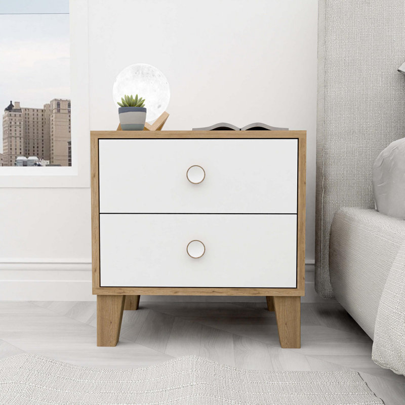 Eck Nightstand, Beige