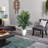 54'' Faux Palm Tree in Stone Planter