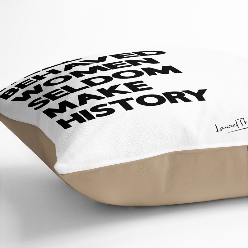 Well Behaved Women Scatter Cushion, 40cm H x 40cm W x 15cm D, Stone