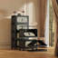 Armoire de rangement pliante en plastique 5 niveaux avec porte magnétique et roulettes-121063283