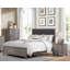 Mobilier de chambre à coucher de style décontracté en similicuir noir avec grand lit brun et gris 1pc