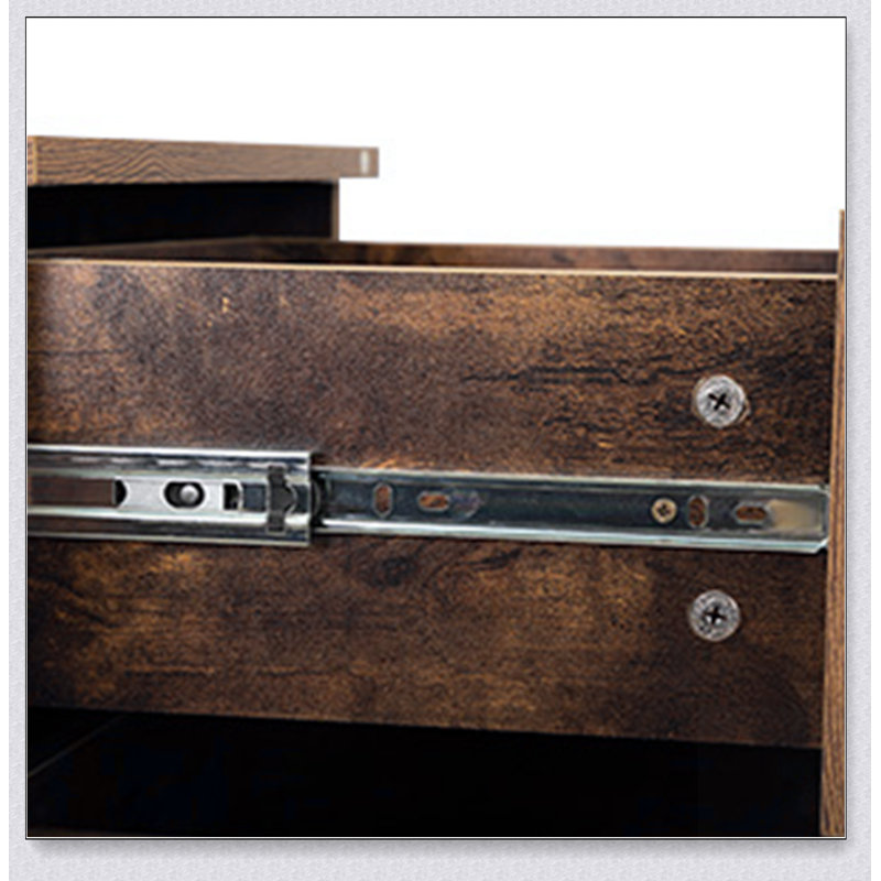 Armoire de rangement Salon avec tablettes ouvertes et supports pour sèche-cheveux, brun rétro