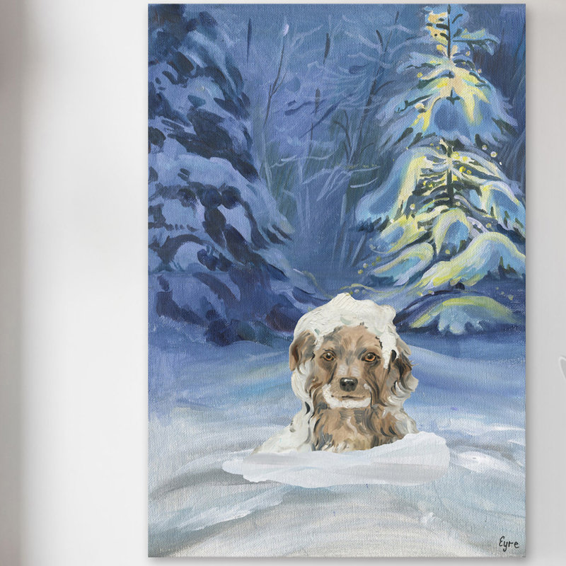 " Playing In The Snow " by Eyre Tarney, 18” H x 12” W x 1.5” D