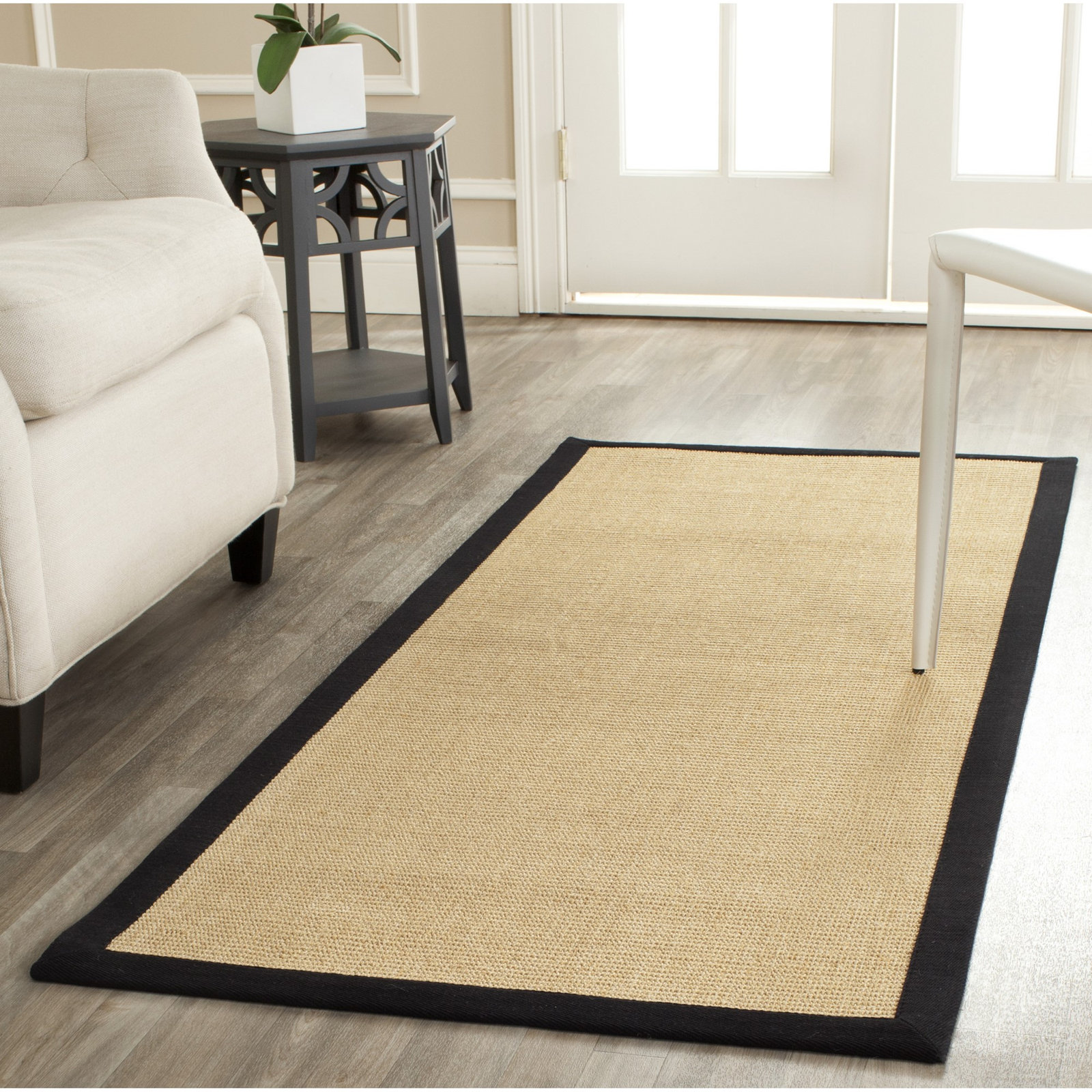 Maize Black Jute Rug, Runner 2'6" x 6'