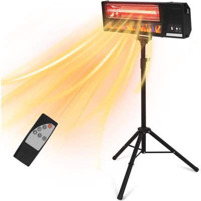 Outdoor Heaters for Patio, 2-in-1 Wall Mounted & Standing Infrared Heater with Remote Control