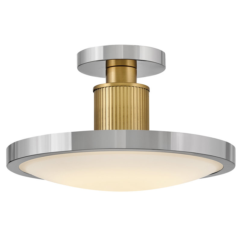 Hinkley Kieran Semi Flush Mount, Polished Nickel/Lacquered Brass