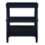 Table de chevet bleu marine avec tiroir de rangement et pieds cannelés-1132953132