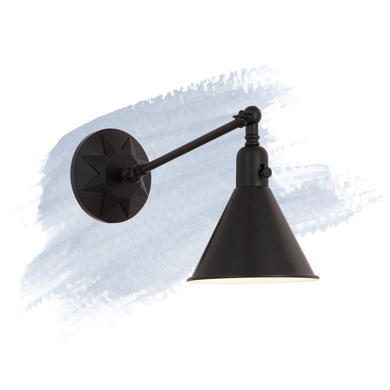 Cattina Plug-in Swing Arm Sconce, Matte Black