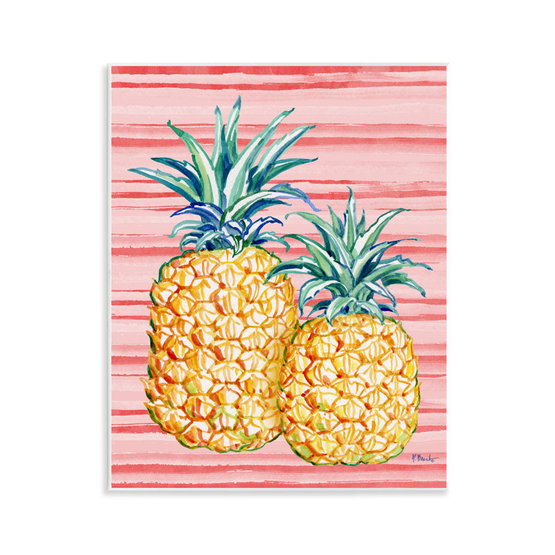 Plaque murale ananas brossé tropical, design par Paul Brent