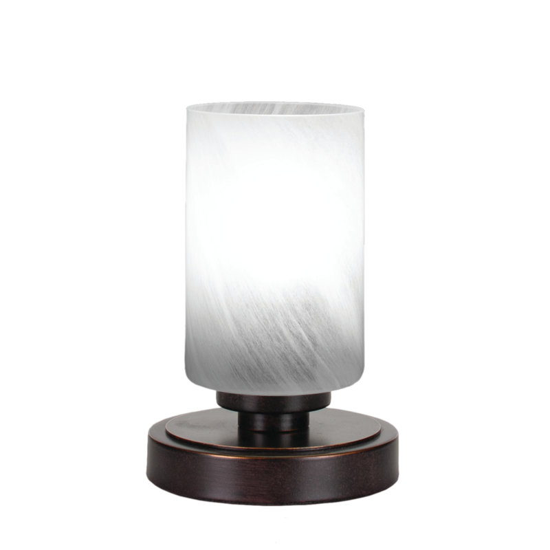 Parisien Accent Lamp Shown In Dark Granite Finish With 4" White Marble Glass