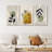 Mid Century Modern Boho Green Yellow Abstract Botanical Decor - 3 Piece Set Canvas Print Wall Art-87392604-87392605