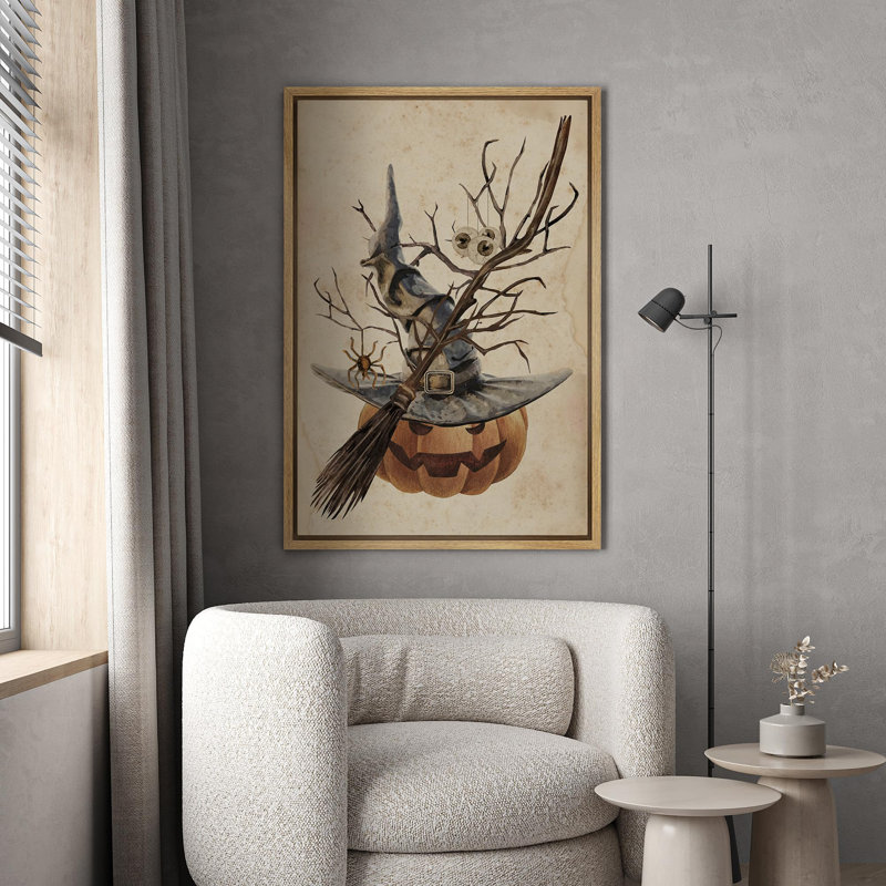 Citrouille, fête, fête, Halloween, Moody foncé, illustrations, œuvre d'art moderne, décor, H 24 po x l 16 po