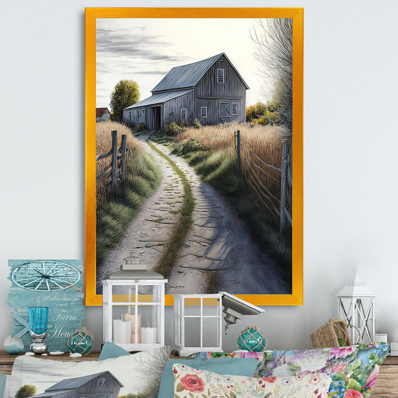 Art mural Aynsley, H 32 po x l 24 po x P 1 po, Impression dorée sur toile encadrée