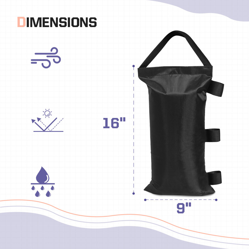 Eagle Peak Black Polyester Heavy-Duty Canopy Weight Bags