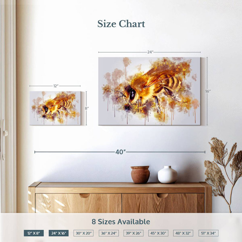 Coloured Honey Bee, H 16 po x l 24 po
