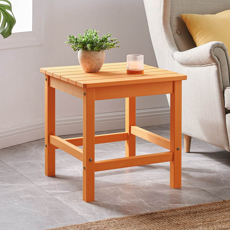 Table d'appoint pour l'extérieur HDPS l 19,6 po, support de 250 lb, résistant aux intempéries et adapté aux patios et aux porches, orange