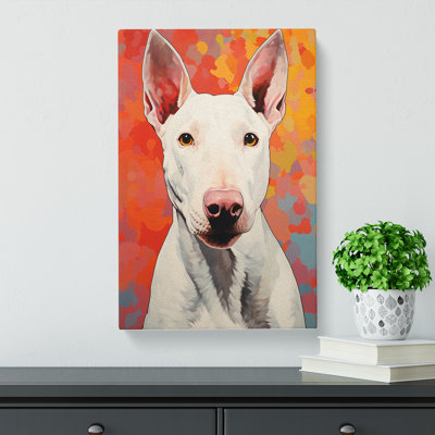 English Bull Terrier Hard Edge Painting No.2 - Wrapped Canvas