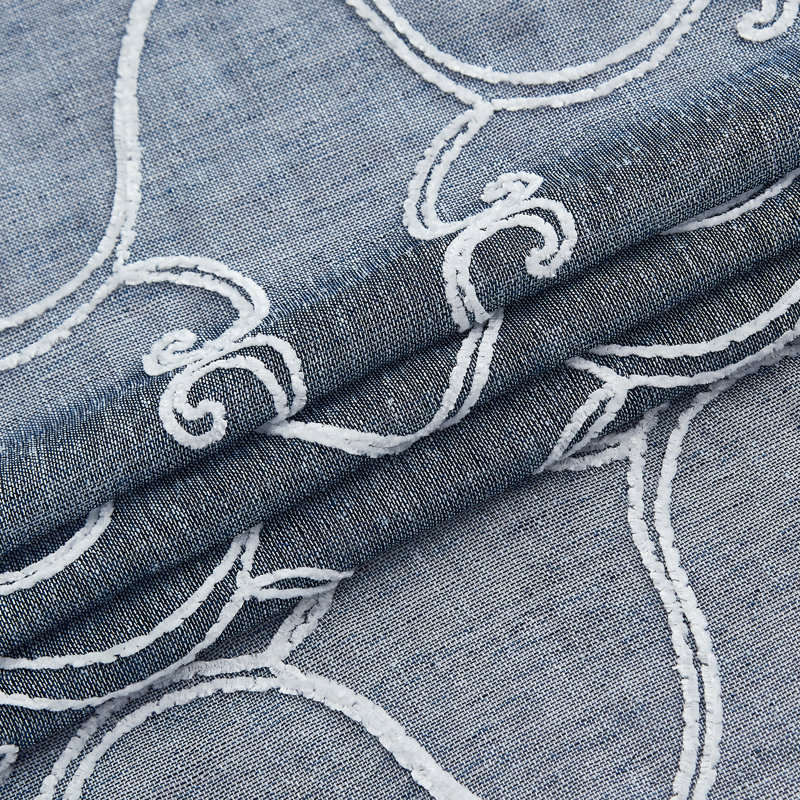 Paire de rideaux semi-transparents en polyester Niyaz, L 76 po x L 84 po, Bleu