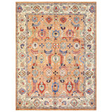 New Turkmen Afghan One-of-a-Kind Rectangle 8'10" X 11'9" Area Rug