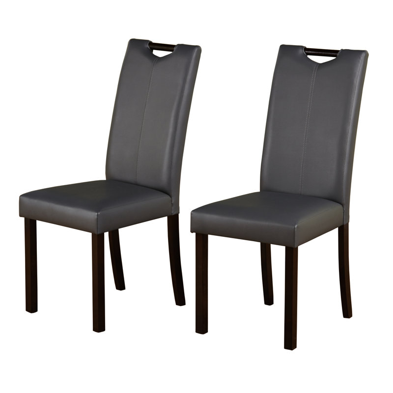 Cox 18.5'' H Faux Leather Upholstered Side Chair, Gray