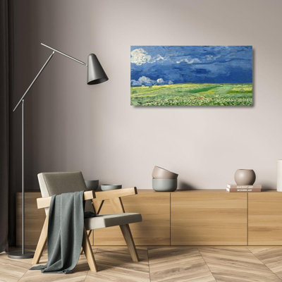 «Red Barrel Studio®» par Van Gogh, Vincent, art sur toile tendue sous le titre: Wheatfield Under Thunderclouds 57633