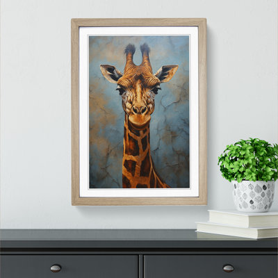 Giraffe Hard Edge Painting - Framed Print