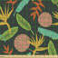 Panther Bird of Paradise Banana and Palm Leaves Fabric