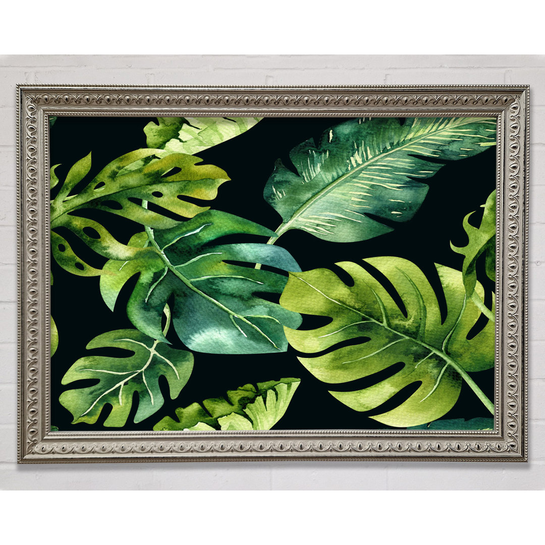 Gerahmtes Wandbild Monstera Mixed Leaves