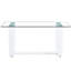 Élégante table de salle à manger en verre avec support blanc, rehaussant la beauté de la base trempée de 0,4 po de votre pièce, créant un espace confortable