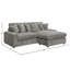 Canapé modulaire réversible en velours côtelé gris Tavia avec 6 coussins