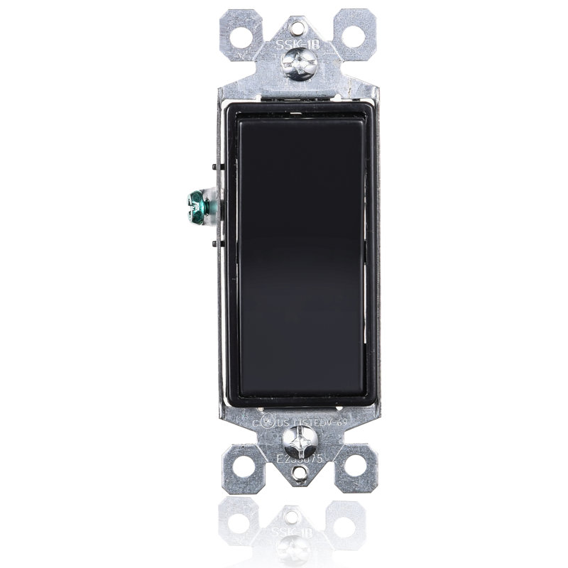 15 Tamper Resistant Single Pole Rocker Light Switch, Black