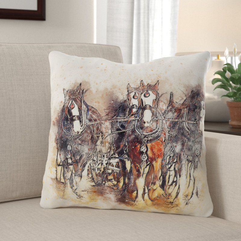 Coussin cheval Jasmin, Microsuède, Intérieur