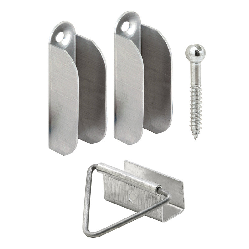 Prime-Line Screen Frame Top Hangers, Fits 7/16 in. Screen Frames, Aluminum, Mill Finish (1 Set)