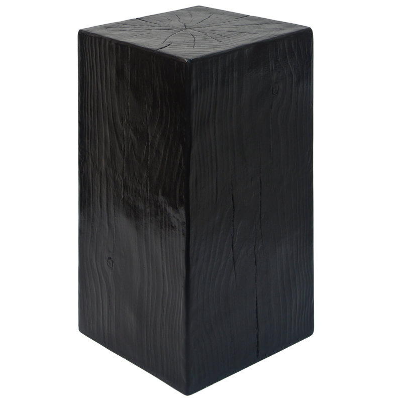 Antwan Wood-Like, , End Table, 27.65" Height, Natural Hue Feature, Indoor Outdoor Living Spaces Table With Wood-Like Distressed Look, 27.65-Inch High, Color Design, Mixable For Decor Setups