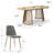 4- Person Dining Table Sets With Extendabe Oval Table & 4 Upholstered Dining Chairs-2009704027